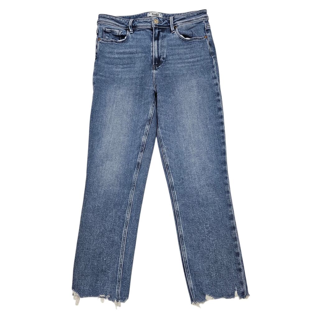 PAIGE Sarah Slim Crop Denim Jeans with Destroyed Hem in Skysong Wash Size 29